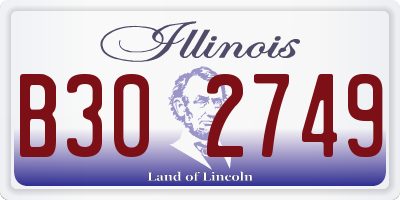 IL license plate B302749