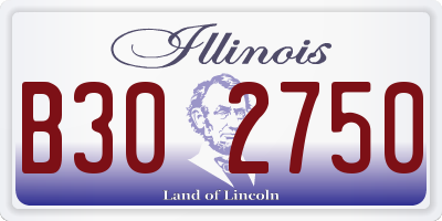 IL license plate B302750