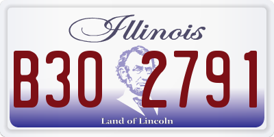 IL license plate B302791
