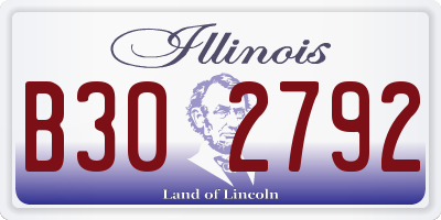 IL license plate B302792