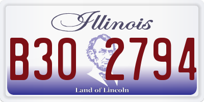 IL license plate B302794