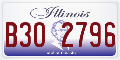 IL license plate B302796