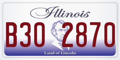 IL license plate B302870
