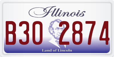 IL license plate B302874