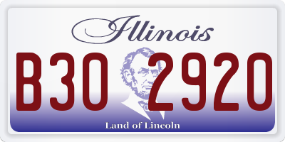 IL license plate B302920