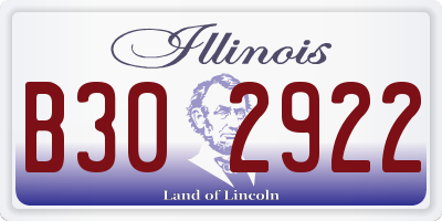IL license plate B302922
