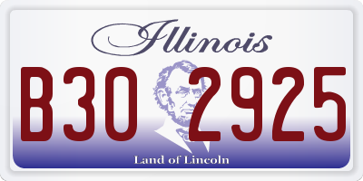 IL license plate B302925