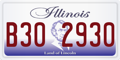 IL license plate B302930