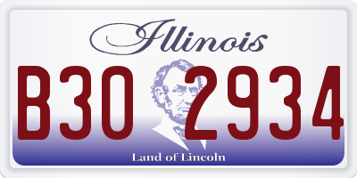 IL license plate B302934