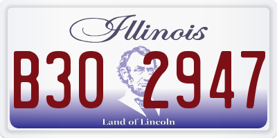 IL license plate B302947
