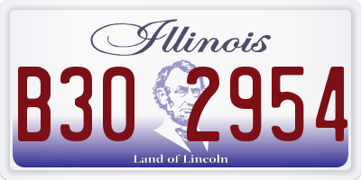 IL license plate B302954