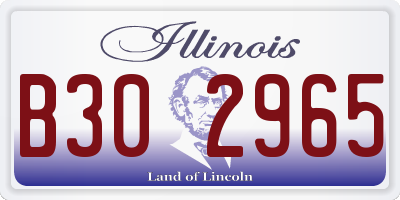 IL license plate B302965
