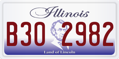 IL license plate B302982