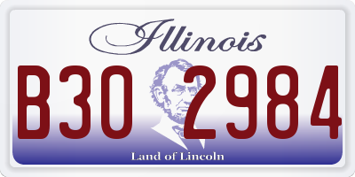 IL license plate B302984