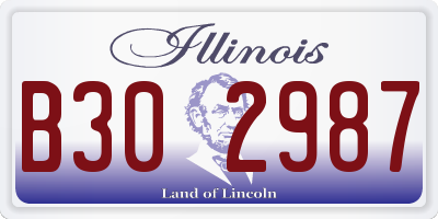 IL license plate B302987