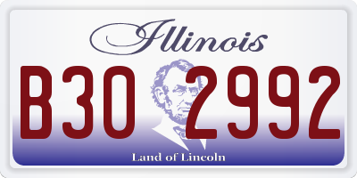 IL license plate B302992