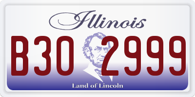 IL license plate B302999