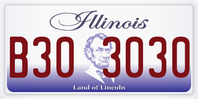 IL license plate B303030