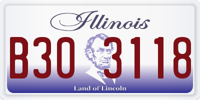 IL license plate B303118