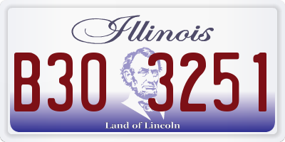 IL license plate B303251