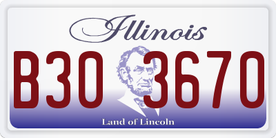 IL license plate B303670