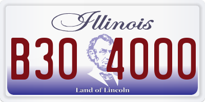 IL license plate B304000