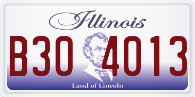 IL license plate B304013