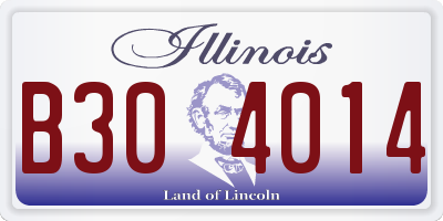 IL license plate B304014