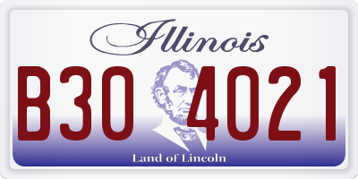 IL license plate B304021