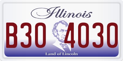 IL license plate B304030