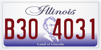 IL license plate B304031