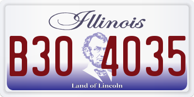 IL license plate B304035