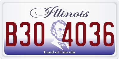 IL license plate B304036