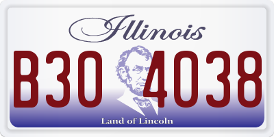 IL license plate B304038