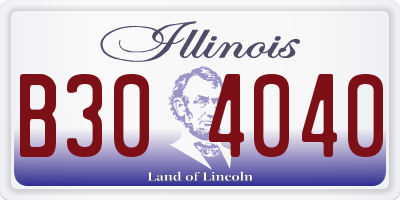 IL license plate B304040
