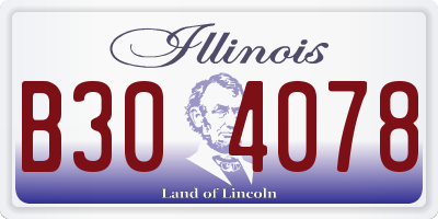 IL license plate B304078