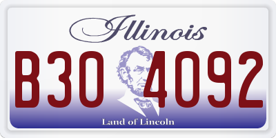 IL license plate B304092