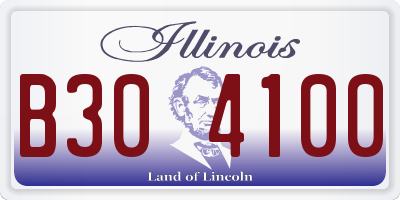 IL license plate B304100