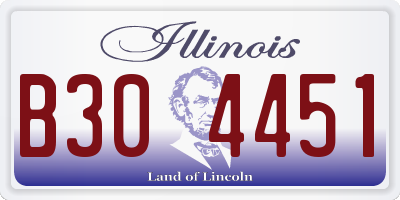 IL license plate B304451