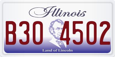 IL license plate B304502