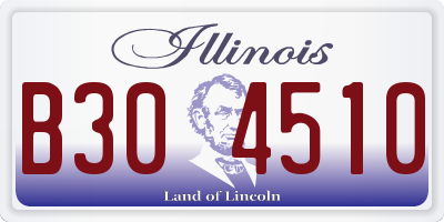 IL license plate B304510