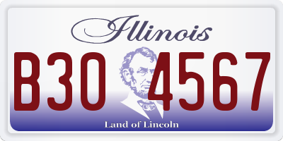 IL license plate B304567