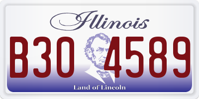 IL license plate B304589