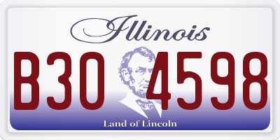 IL license plate B304598