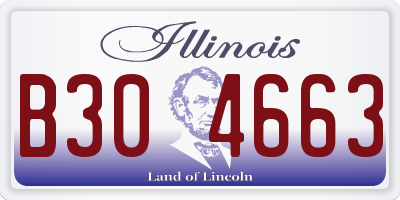IL license plate B304663