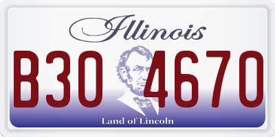 IL license plate B304670