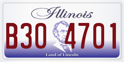 IL license plate B304701