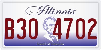 IL license plate B304702