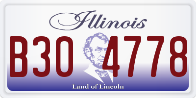 IL license plate B304778