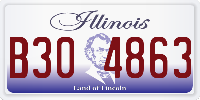 IL license plate B304863